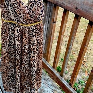 Animal print sheer dress